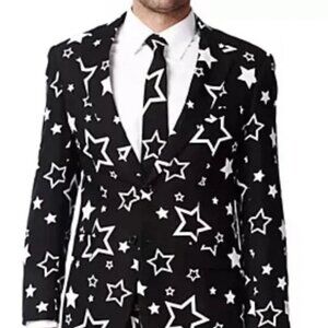 NWOT! OPPOSUITS Black and White Star Blazer 36